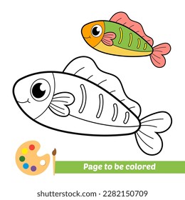 coloring book for kids, fish vector