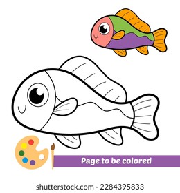 coloring book for kids, fish vector