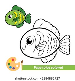 coloring book for kids, fish vector