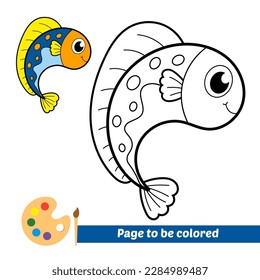 coloring book for kids, fish vector