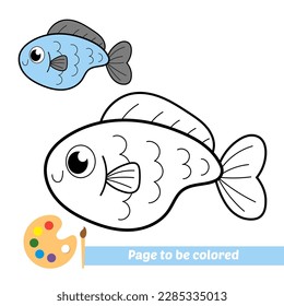 coloring book for kids, fish vector