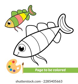 coloring book for kids, fish vector