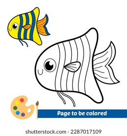 coloring book for kids, fish vector