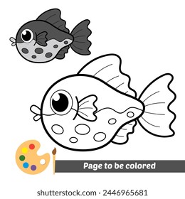 coloring book for kids, fish vector