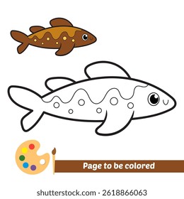coloring book for kids, fish vector