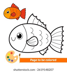 coloring book for kids, fish vector