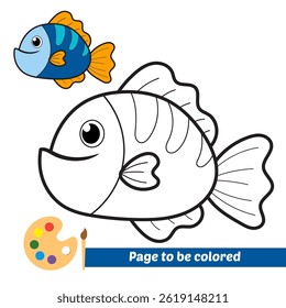 coloring book for kids, fish vector