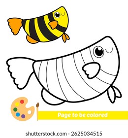 coloring book for kids, fish vector
