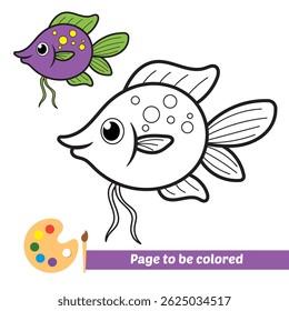 coloring book for kids, fish vector