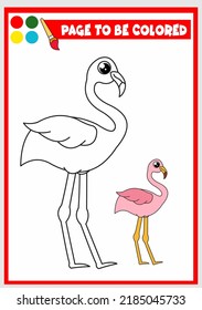 coloring book for kids. flamingo