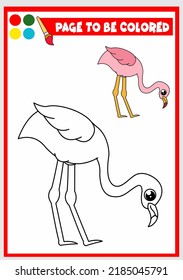 coloring book for kids. flamingo