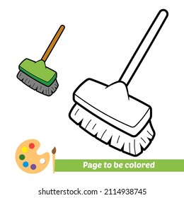 Coloring book for kids, floor brush vector