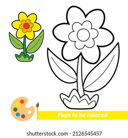 Coloring book for kids, flower vector