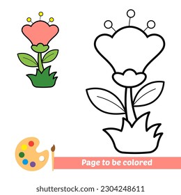 coloring book for kids, flower vector