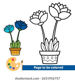 Malbuch für Kinder, Blumenvektor