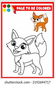 coloring book for kids. fox