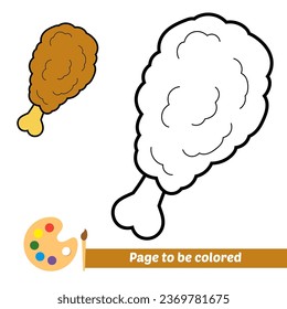 coloring book for kids, fried chicken vector