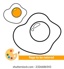 coloring book for kids, fried egg vector