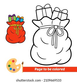 Coloring book for kids, gift bag vector