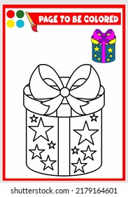 coloring book for kids. gift box vector