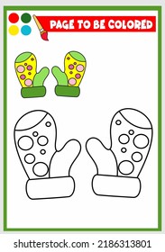 coloring book for kids. gloves