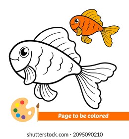 Coloring book for kids, goldfish vector