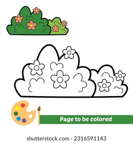 coloring book for kids, grass flower vector