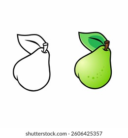 Coloring book for kids, guava vector