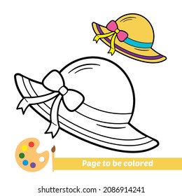 Libro de coloración para niños, vector de sombrero