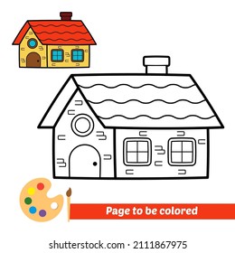 Coloring book for kids, house vector