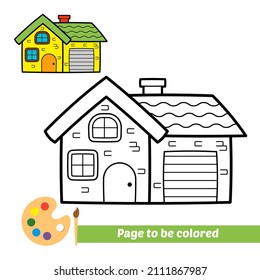 Coloring book for kids, house vector