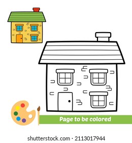 Coloring book for kids, house vector