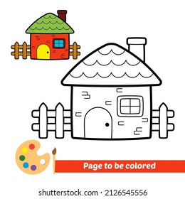 Coloring book for kids, house vector