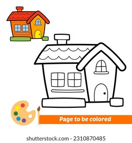 coloring book for kids, house vector