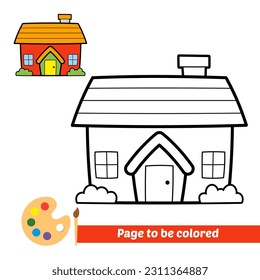 coloring book for kids, house vector