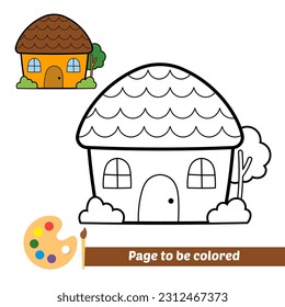 coloring book for kids, house vector