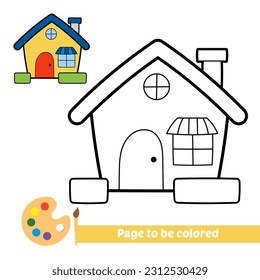 coloring book for kids, house vector