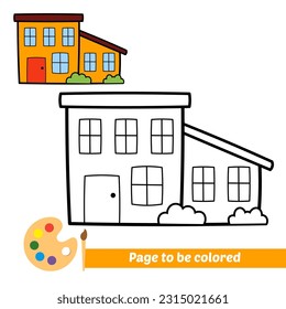 coloring book for kids, house vector