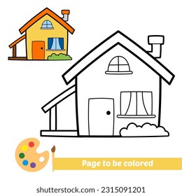 coloring book for kids, house vector