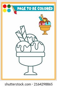 coloring book for kids with ice cream, Coloring template, Children's coloring