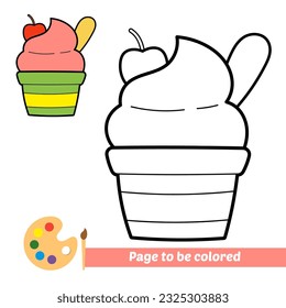 coloring book for kids, ice cream vector