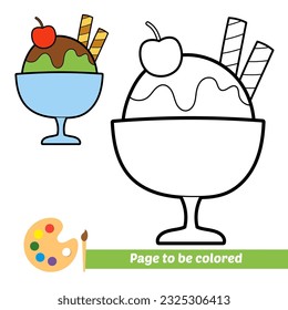 coloring book for kids, ice cream vector