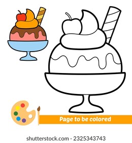 coloring book for kids, ice cream vector