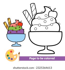 coloring book for kids, ice cream vector