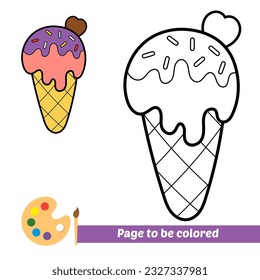 coloring book for kids, ice cream vector