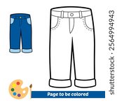 coloring book for kids, jeans vector