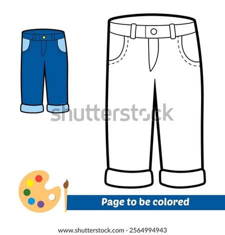 coloring book for kids, jeans vector