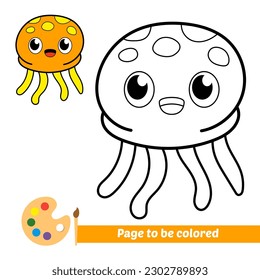 coloring book for kids, jellyfish vector