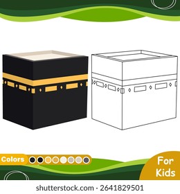 Coloring book for kids, Kaaba cartoon