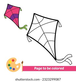 coloring book for kids, kite vector